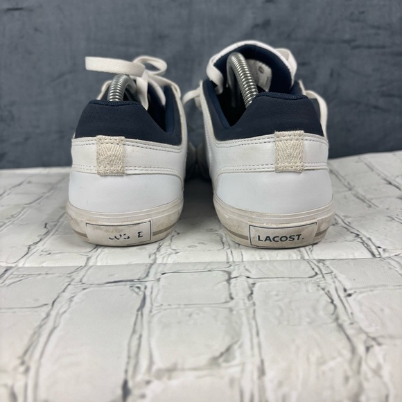 Lacoste White and Blue Sneakers Casual Canvas Design - Picture 4 of 8